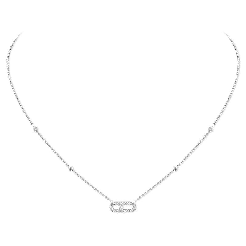 Messika Move Uno Pavé White Gold Diamond Necklace