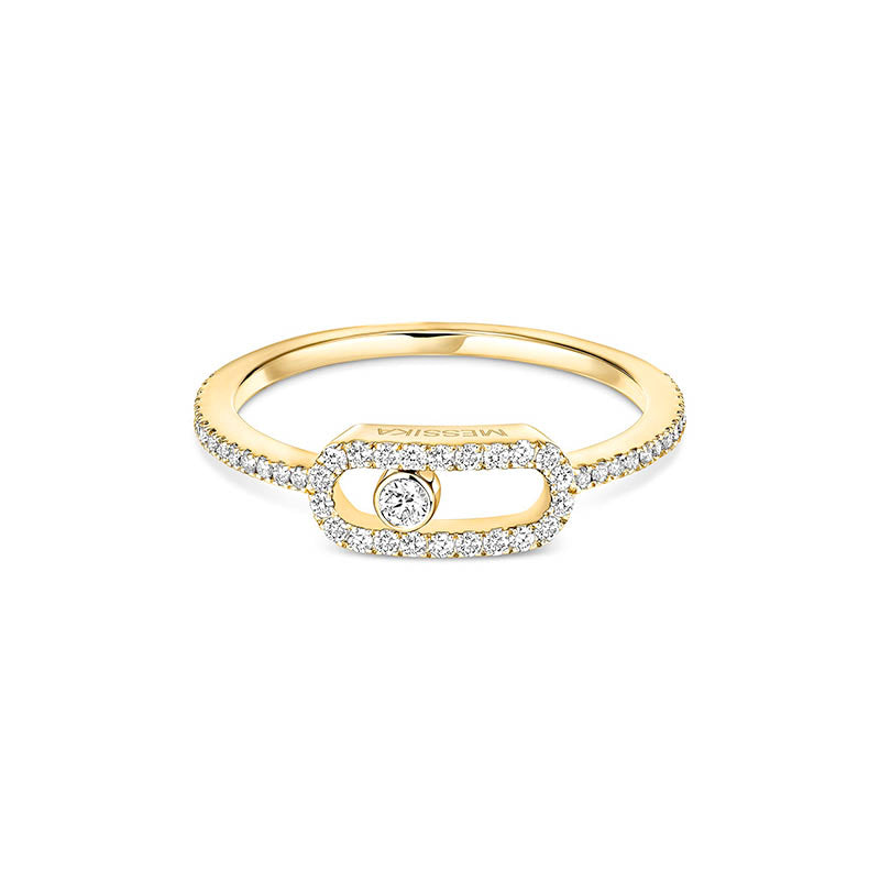Messika Move Uno Pavé Yellow Gold Diamond Ring
