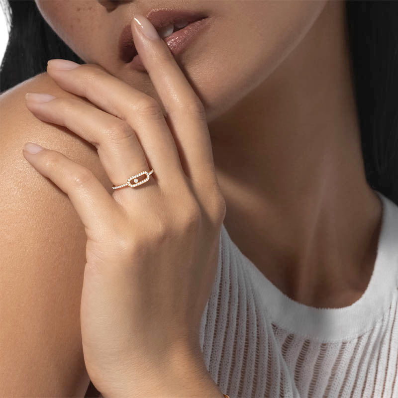 Messika Move Uno Pavé Yellow Gold Diamond Ring