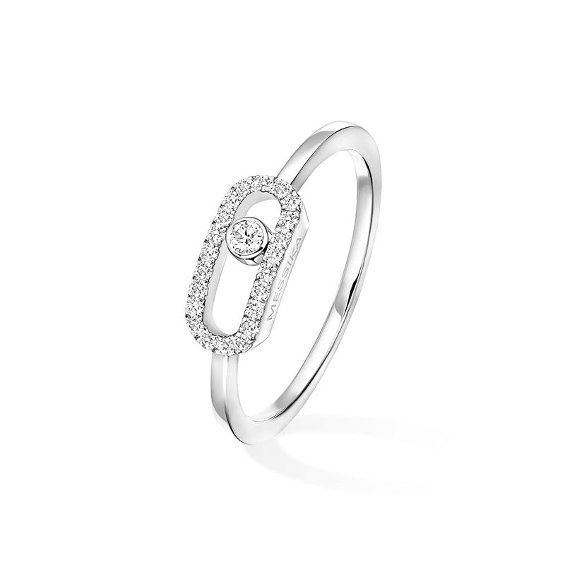 Messika Move Uno White Gold Half Pavé Diamond Ring