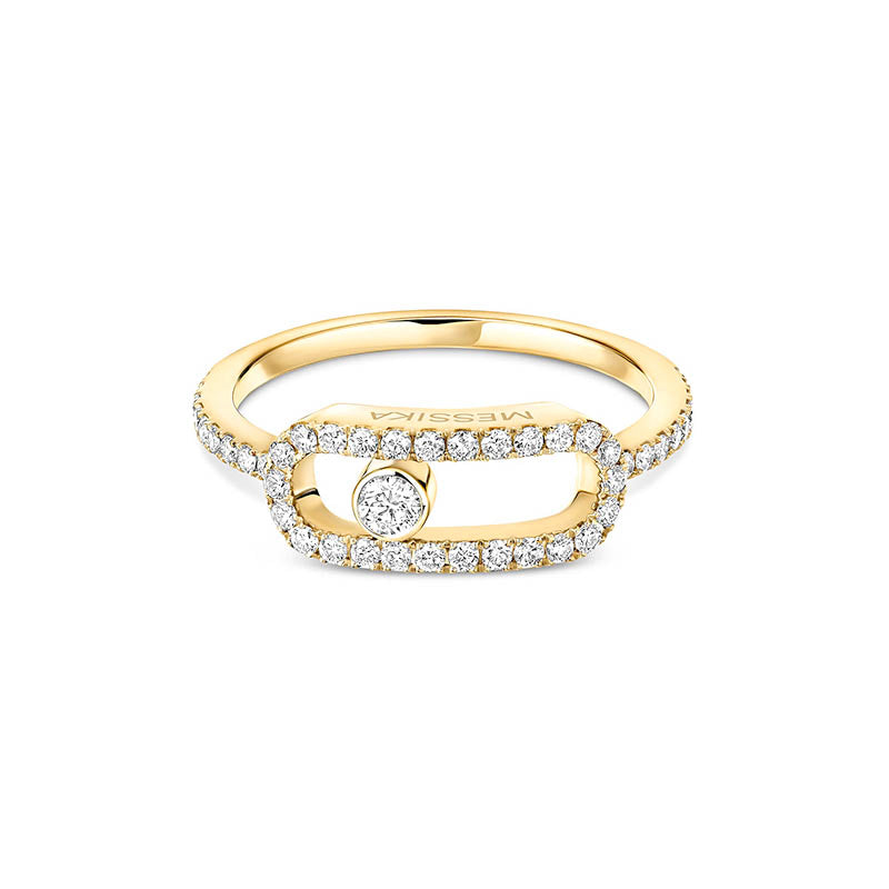 Messika Move Uno Yellow Gold Diamond Pavé LM Ring