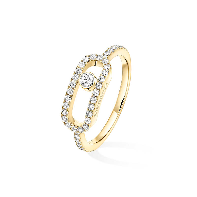Messika Move Uno Yellow Gold Diamond Pavé LM Ring