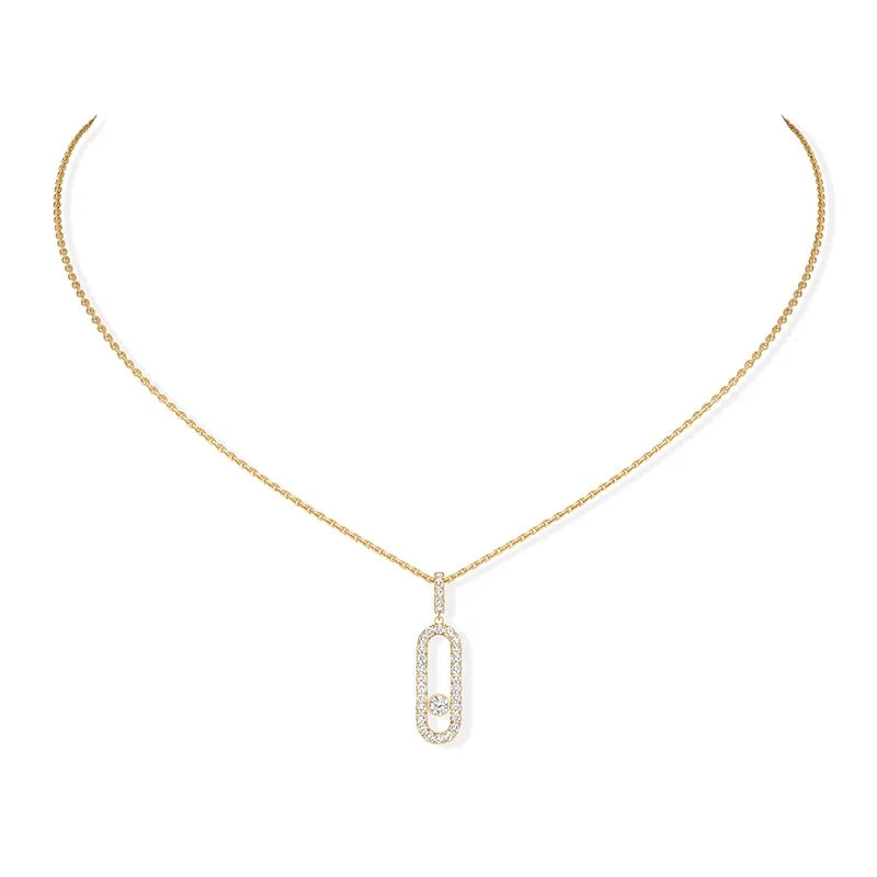 Messika Move Uno Pavé LM Yellow Gold Diamond Necklace