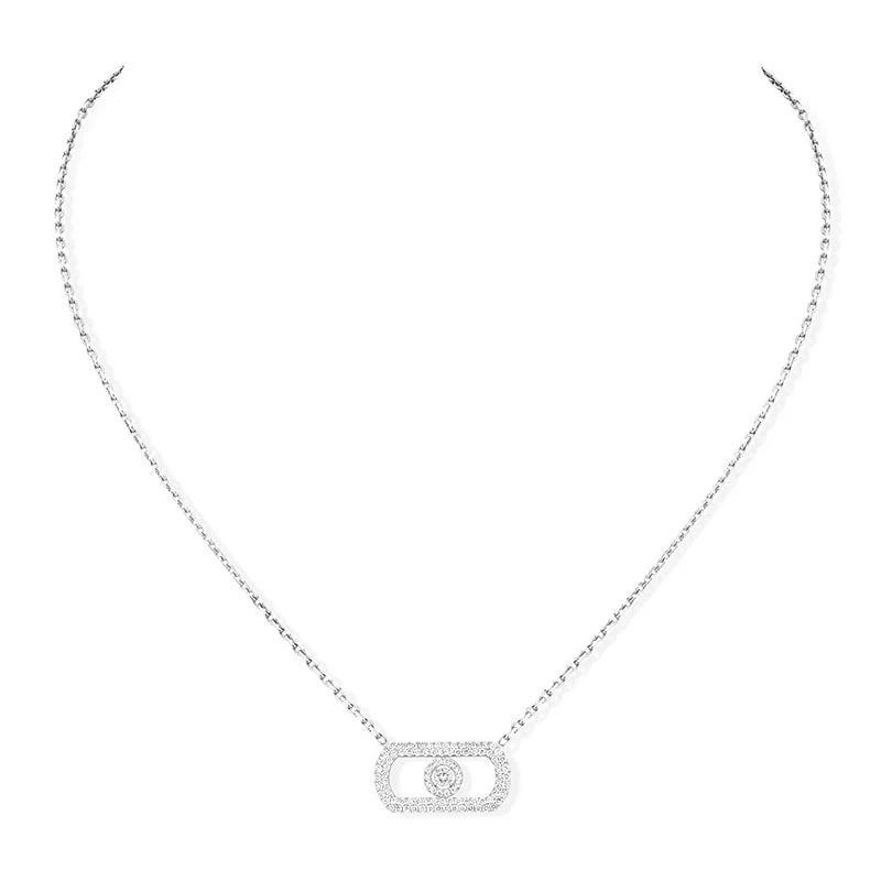 Messika So Move White Gold Diamond Pavé Necklace