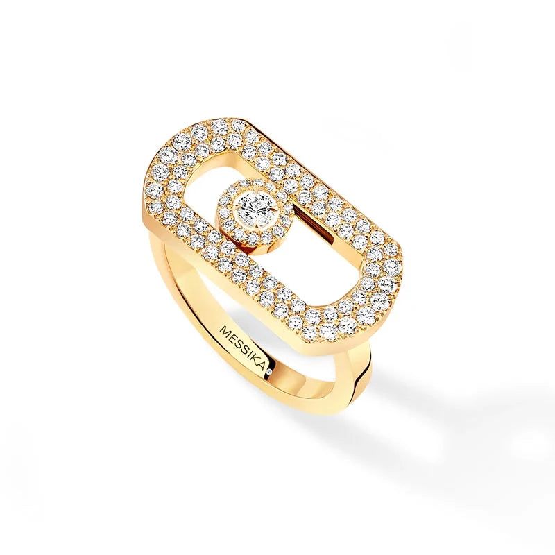 Messika So Move Yellow Gold Pavé Diamond Ring