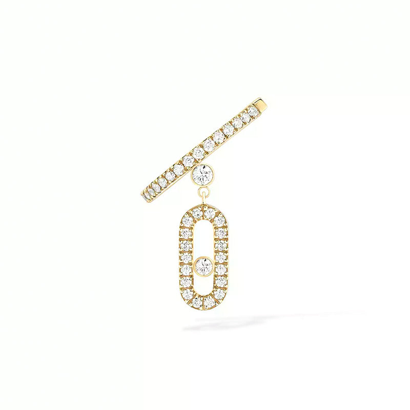 Messika Move Uno Yellow Gold Single Clip Pavé Drop Earring