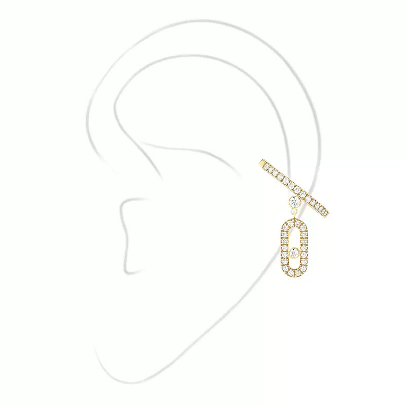 Messika Move Uno Yellow Gold Single Clip Pavé Drop Earring