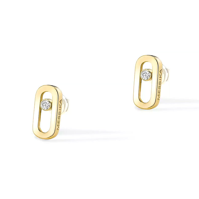 Messika Move Uno Yellow Gold Diamond Earrings