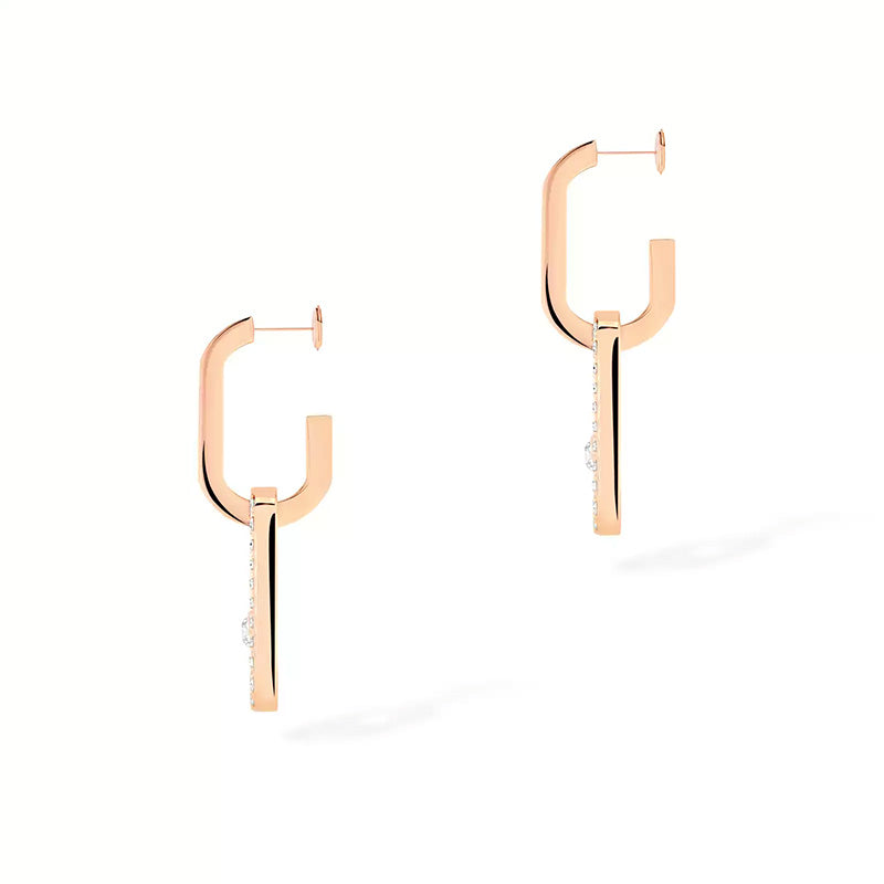 Messika Move Link Rose Gold Diamond Drop Earrings