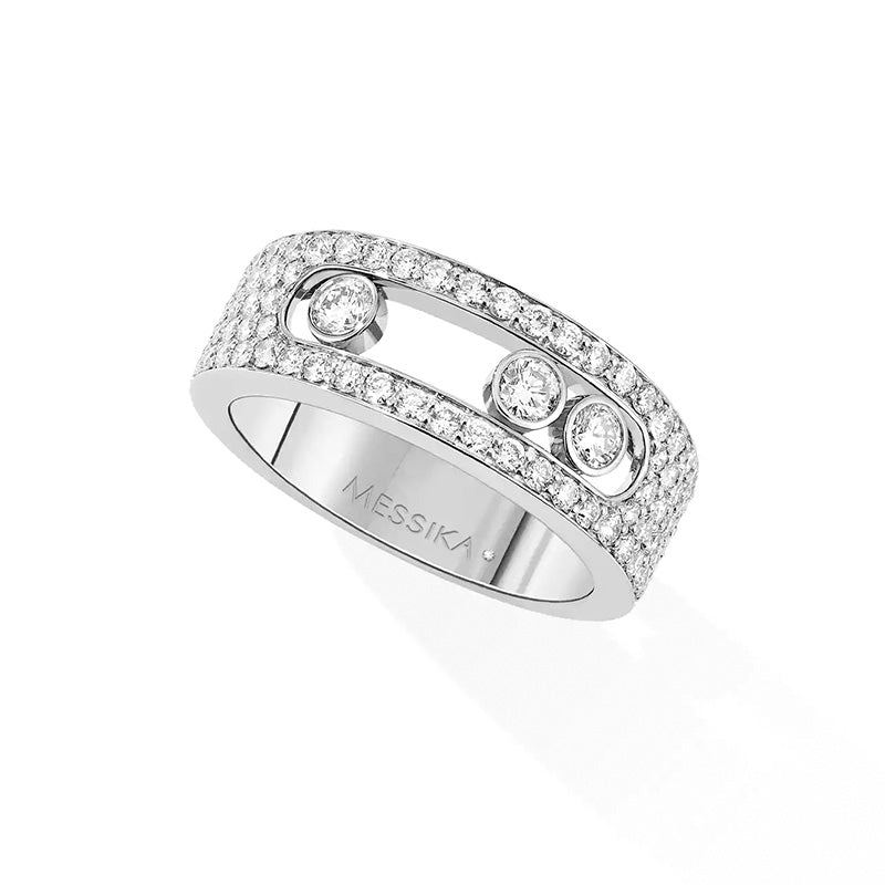 Messika Move Joaillerie Pavé Small White Gold Diamond Ring