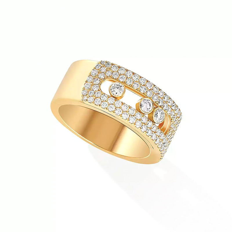 Messika Move Noa LM Pavé Yellow Gold Diamond Ring