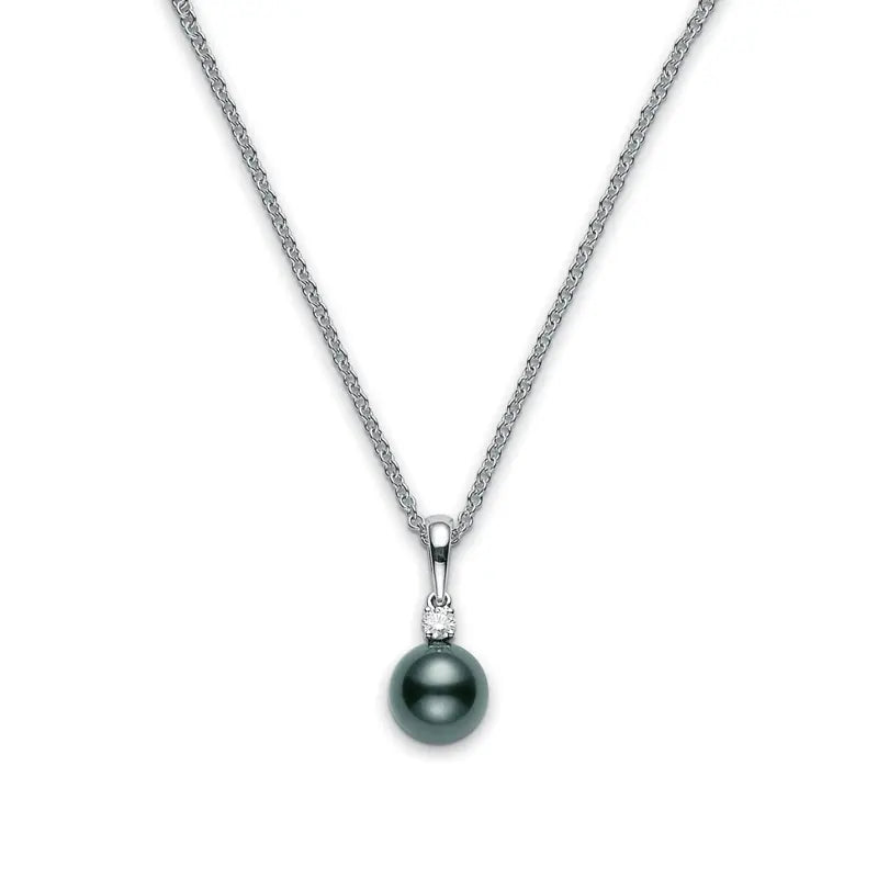 Mikimoto Black South Sea Pearl and Diamond Pendant MIK00062 Style No PPS902BDW