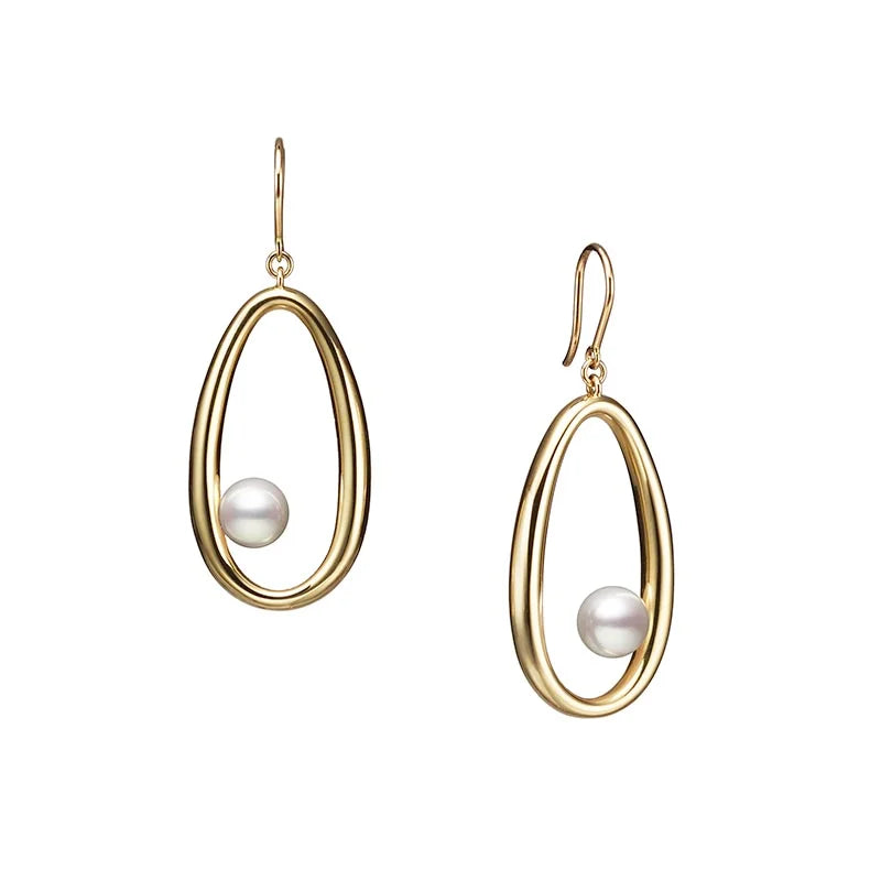 Mikimoto Yellow Gold Morning Dew 6.25mm Akoya Pearl Earrings