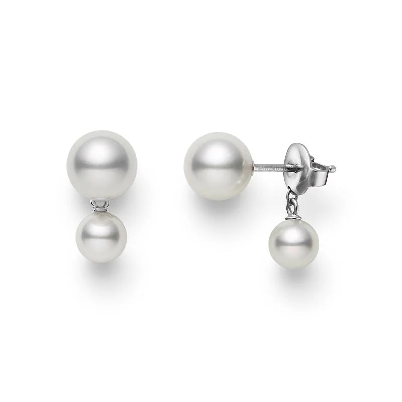 Mikimoto White Gold Classic 5.5mm White Akoya Pearl Earrings