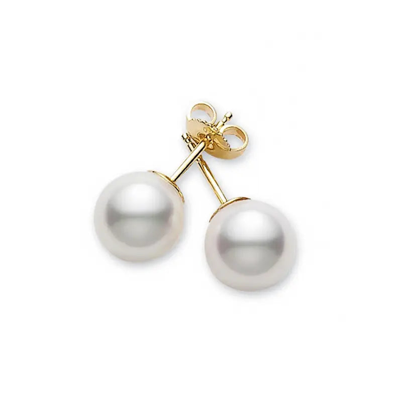 Mikimoto White Akoya 9 9.25mm AA Pearl Studs MIK00891 Style No PES903K