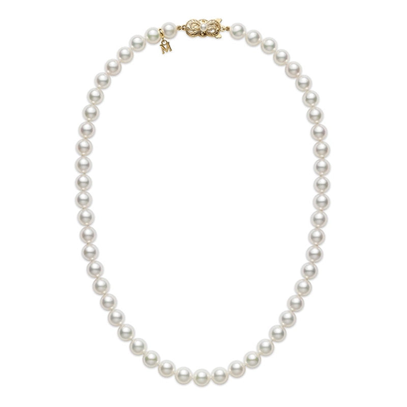 Mikimoto Yellow Gold 7.5-8mm Akoya Strand Necklace