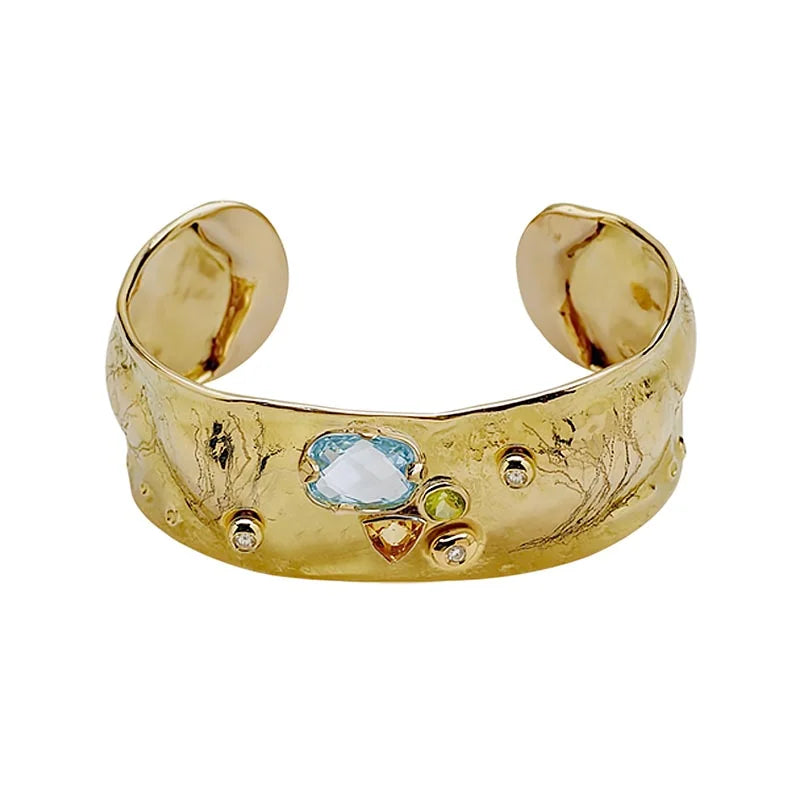 Misani Montenapoleone Multi-Coloured Gem Open Cuff Bangle