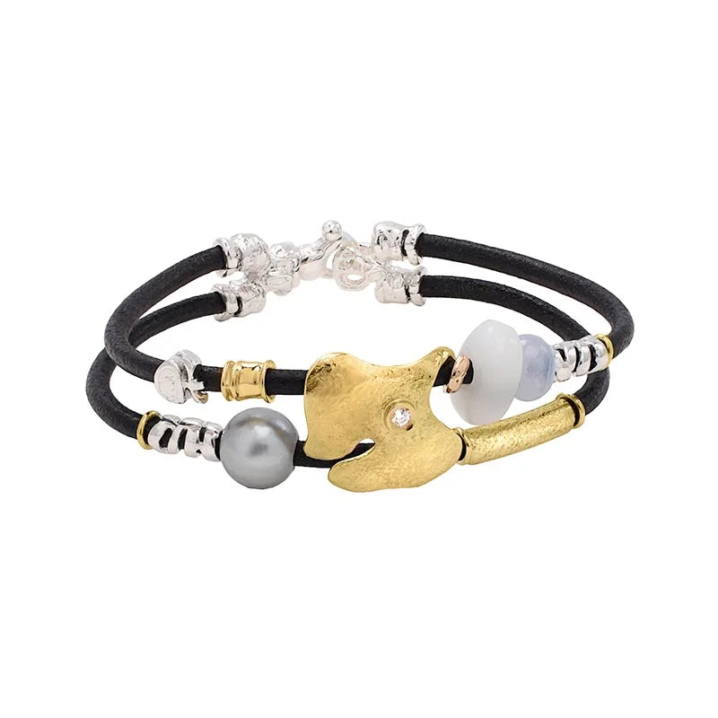 Misani Accenti Moonstone, Chalcedony, Pearl & Diamond Bracelet