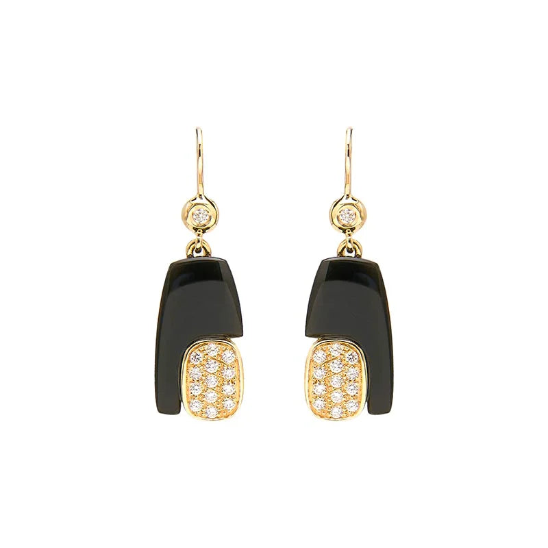 Misani Swing Obsidian & Diamond Earrings