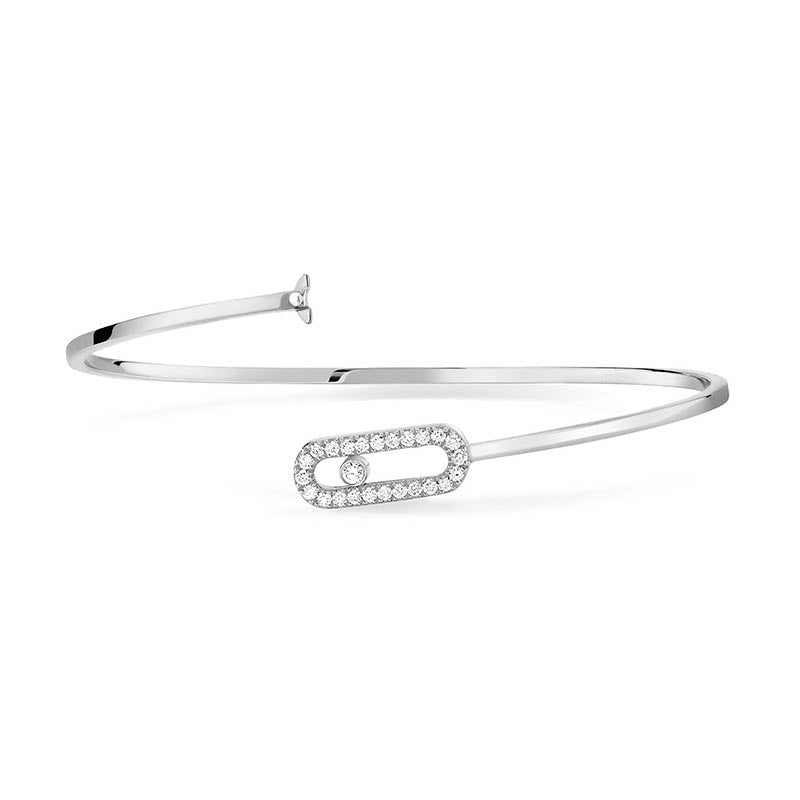 Messika Move Uno White Gold Pavé Flex Diamond Bangle