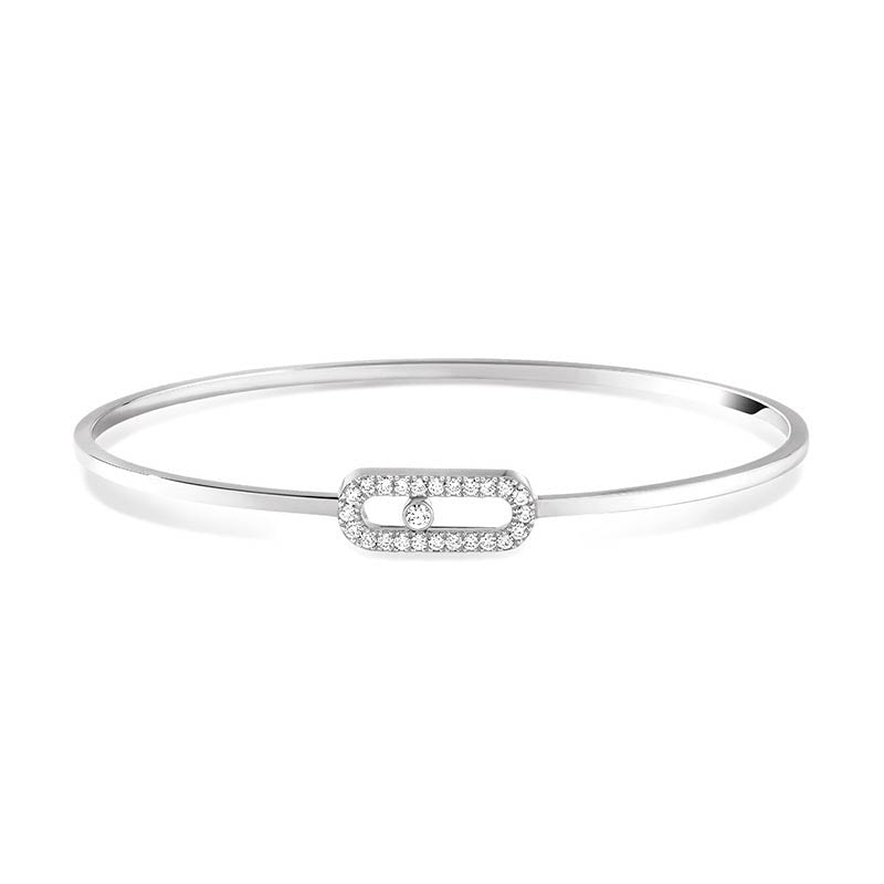 Messika Move Uno White Gold Pavé Flex Diamond Bangle