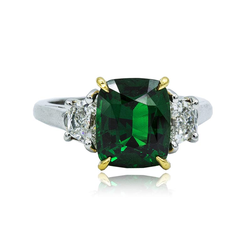Oscar Heyman Tsavorite & Diamond Ring