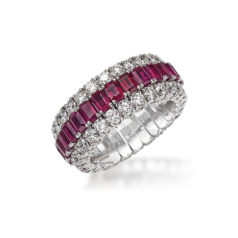 Picchiotti Xpandable ™ White Gold For the Love of Colour Ruby & Diamond Ring