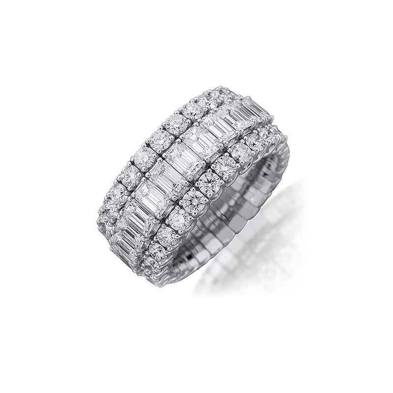Picchiotti Xpandable ™ Platinum Emerald Cut Lover 11mm Diamond Ring