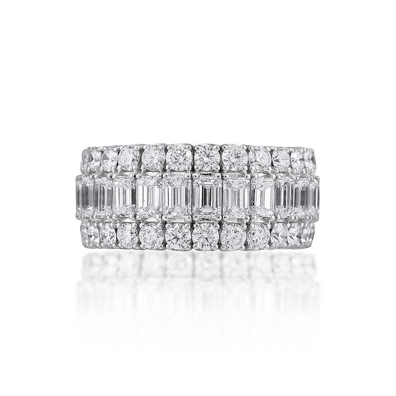 Picchiotti Xpandable ™ Platinum Emerald Cut Lover 11mm Diamond Ring