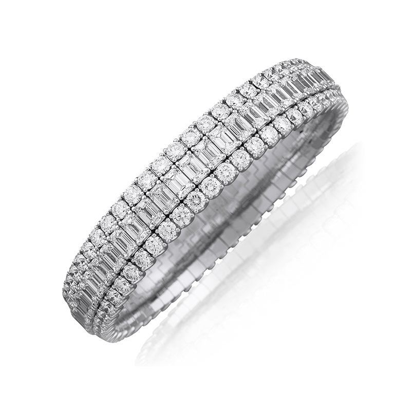 Picchiotti Xpandable ™ White Gold Emerald Cut Lover Diamond Bracelet