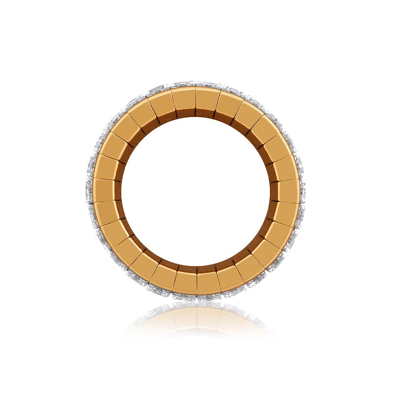 Picchiotti Xpandable ™ Yellow Gold Emerald Cut Lover 12.5mm Diamond Ring