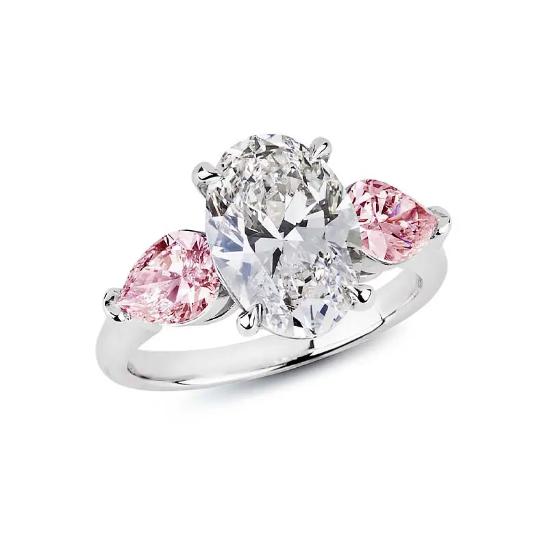 Knar Signature Designer Oval & Pink Pear Diamond Ring