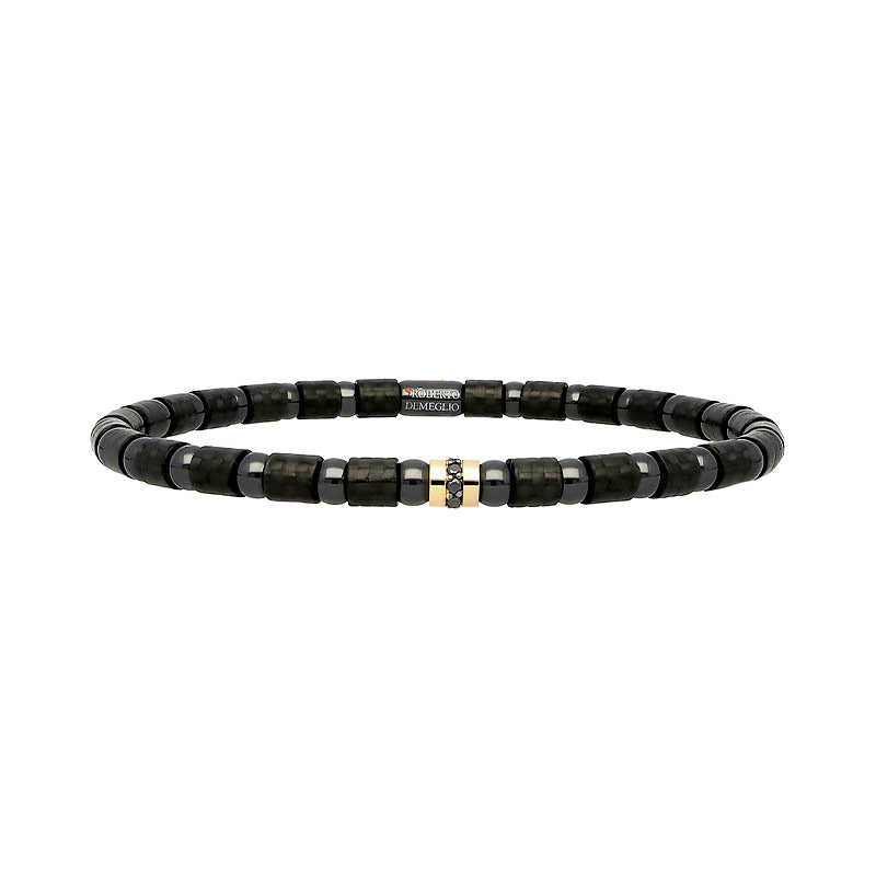 Roberto Demeglio 4.25mm Carbon Fibre Stretch Bracelet