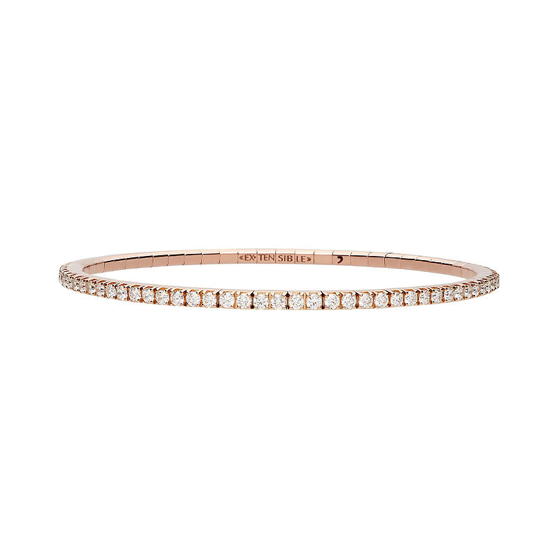 Extensible Demeglio Rose Gold Diamond Stretch Bracelet