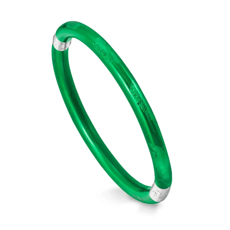 SOHO Sterling Silver and Emerald Enamel Bangle