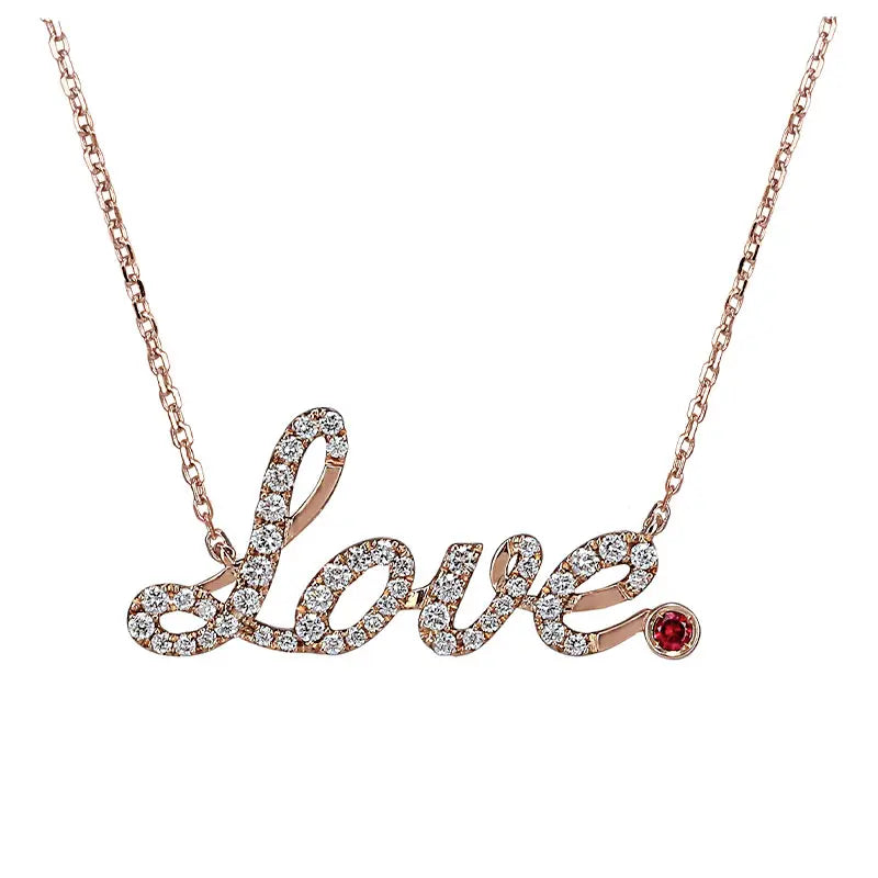 Jacob & Co. Sentiments Rose Gold Diamond & Ruby Necklace