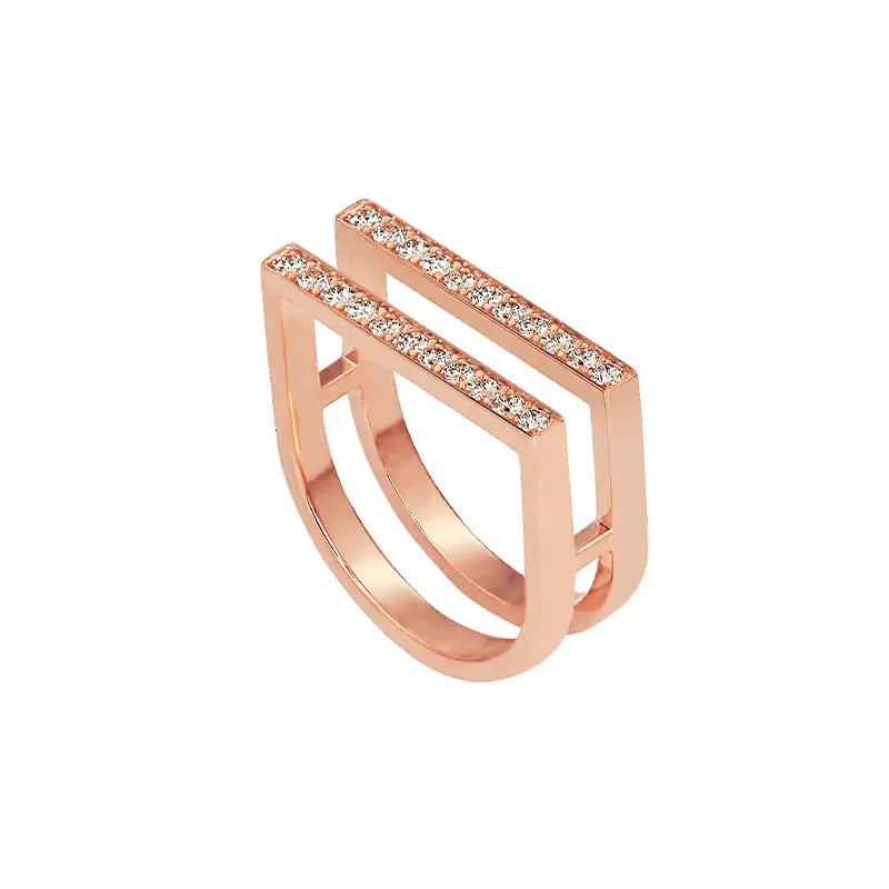 Jacob & Co. Nima's Rose Gold Classic Full Pavé Diamond Ring