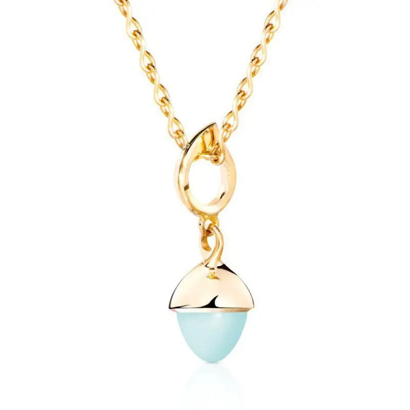 TAM00468 Tamara Comolli Mikado Flamenco Aqua Chalcedony Pendant