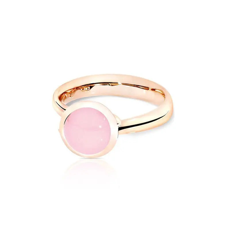 TAM01193 Tamara Comolli Small Pink Chalcedony Bouton Ring