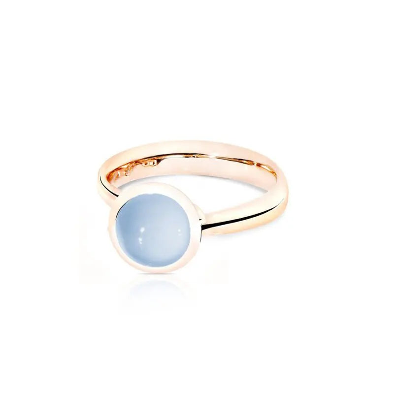 TAM01219 Tamara Comolli Small Blue Chalcedony Bouton Ring