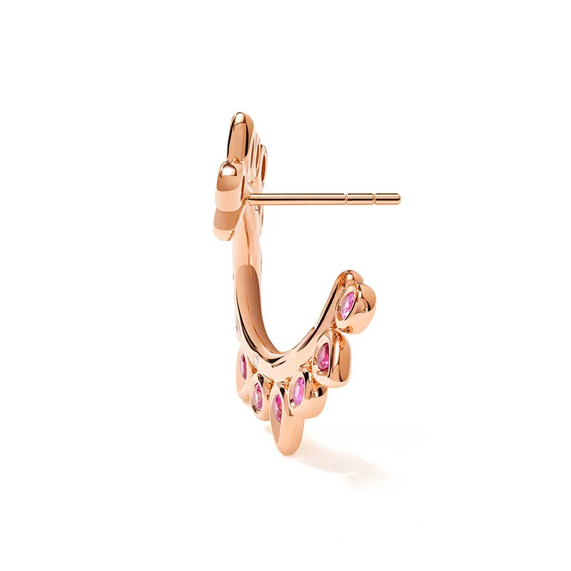 Tamara Comolli Gypsy "Blush" Sapphire & Diamond Rose Gold Hoop Earrings