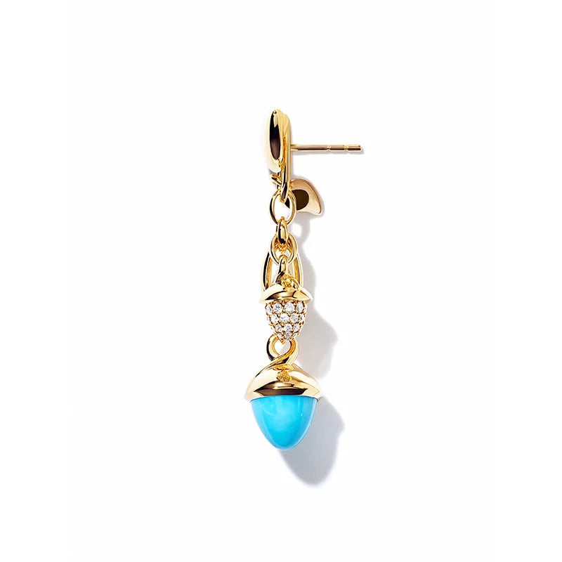 Tamara Comolli Mikado Turquoise & Diamond Transformable Yellow Gold Earrings