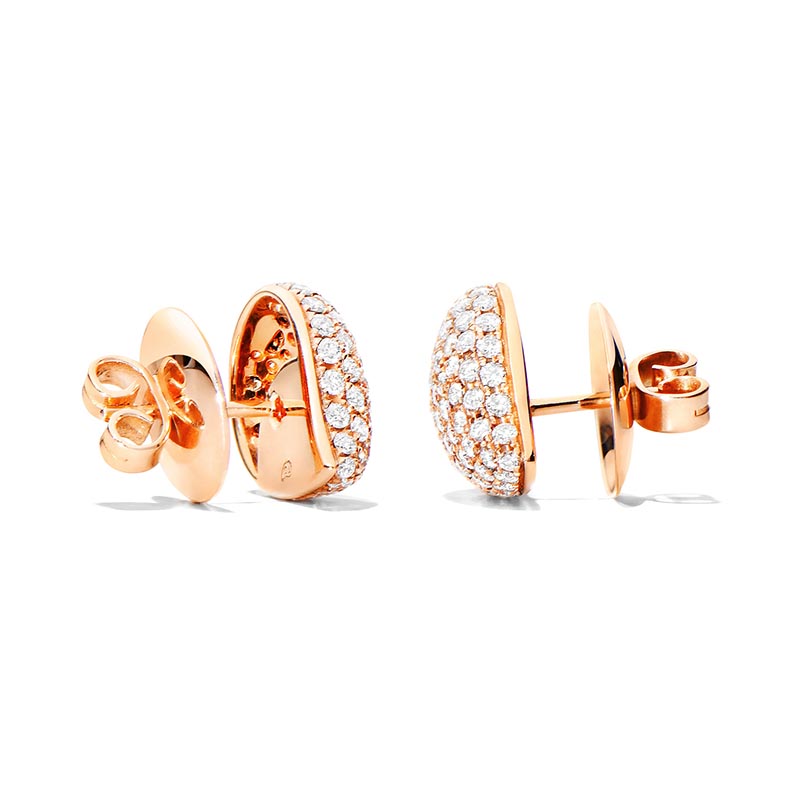 Tamara Comolli Large Signature Rose Gold Diamond Earrings