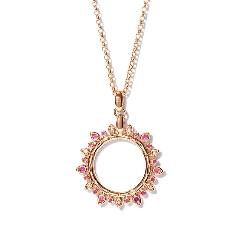 Tamara Comolli Gypsy "Blush" Sapphire & Diamond Rose Gold Large Sun Pendant