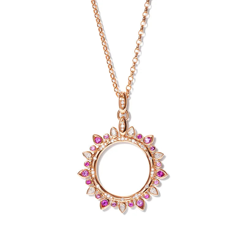 Tamara Comolli Gypsy "Blush" Sapphire & Diamond Rose Gold Large Sun Pendant