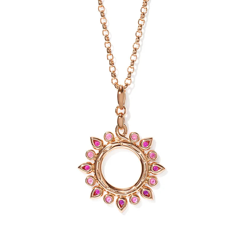 Tamara Comolli Gypsy "Blush" Sapphire & Diamond Rose Gold Small Sun Pendant