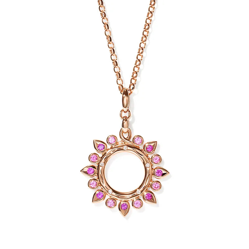 Tamara Comolli Gypsy "Blush" Sapphire & Diamond Rose Gold Small Sun Pendant