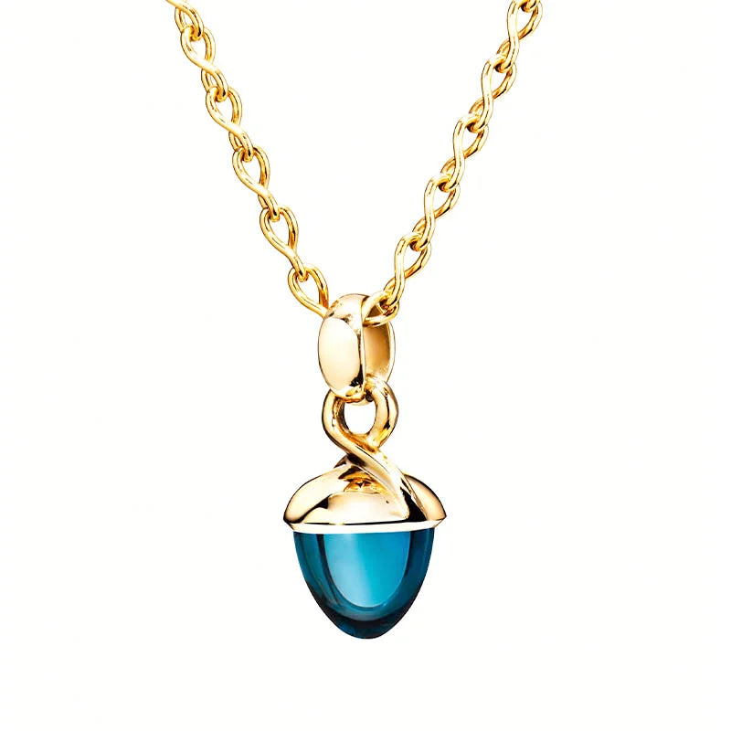 Tamara Comolli Mikado Bouquet Swiss Blue Topaz Yellow Gold Pendant