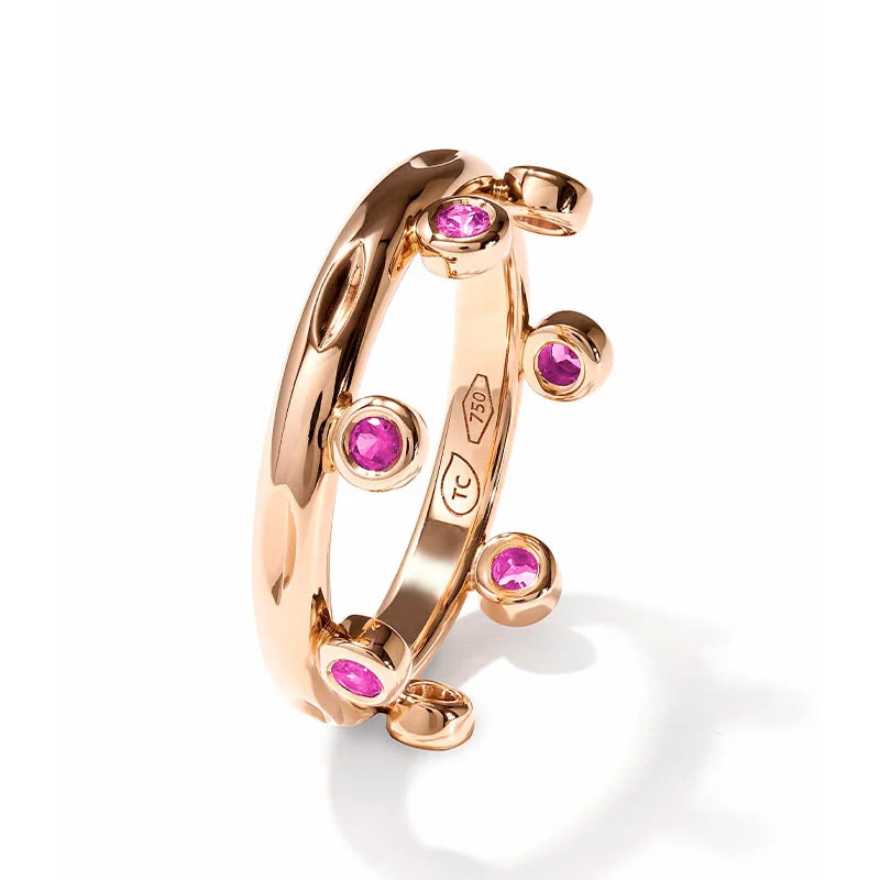 Tamara Comolli Gypsy Crown "Blush" Sapphire & Diamond Rose Gold Ring