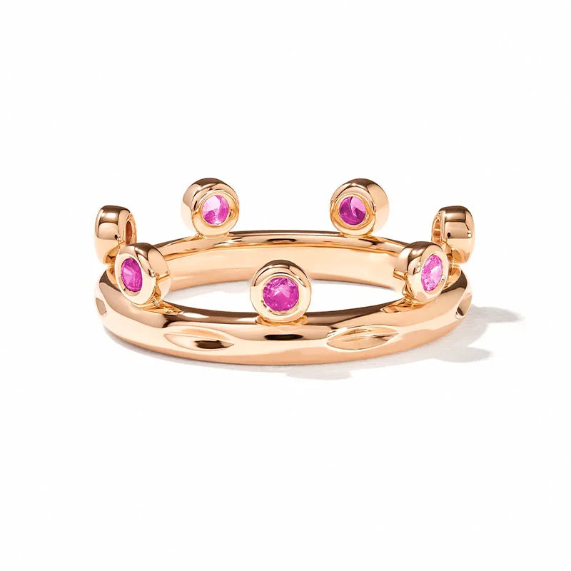 Tamara Comolli Gypsy Crown "Blush" Sapphire & Diamond Rose Gold Ring